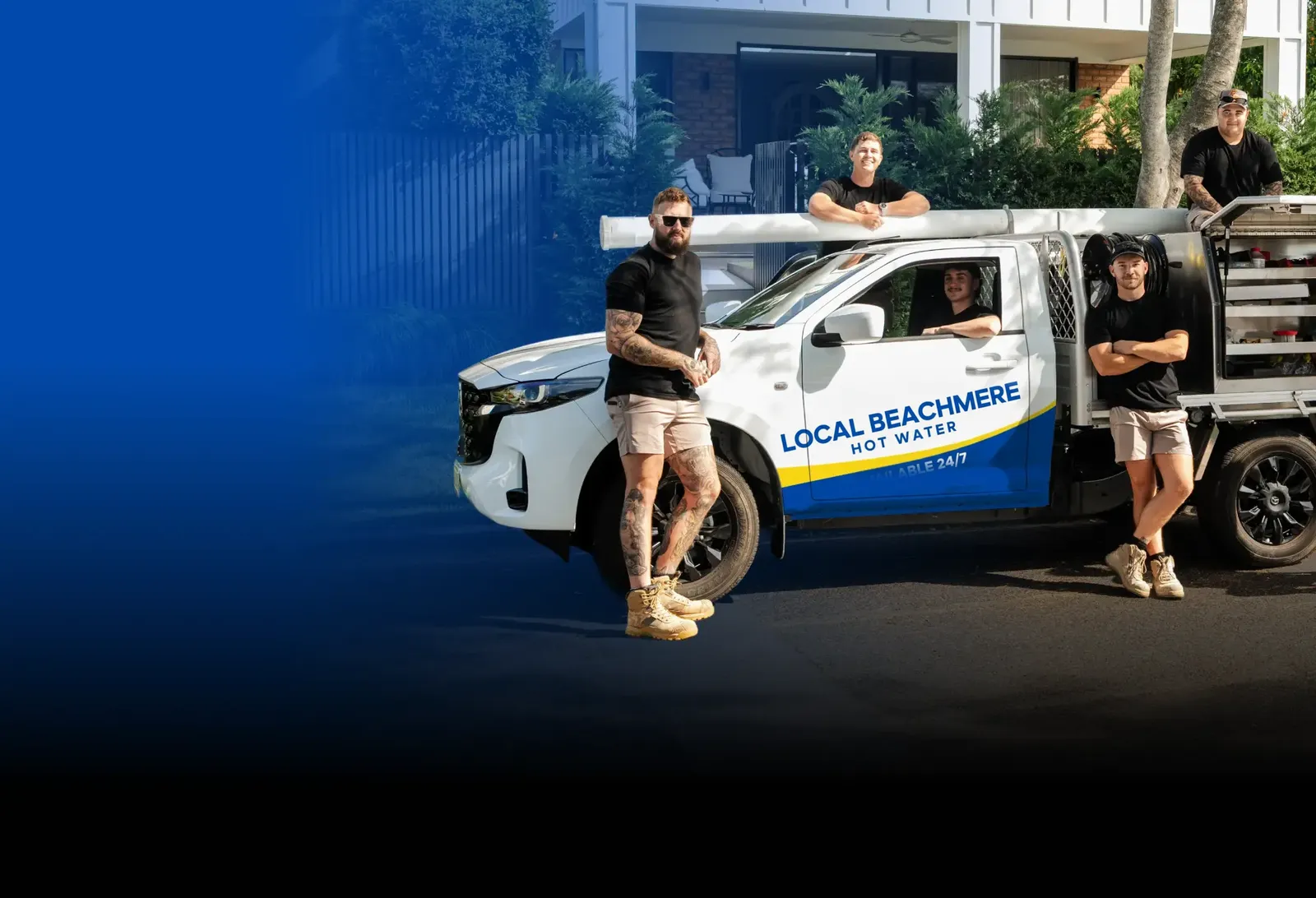 Local Beachmere Hot Water team with the ute